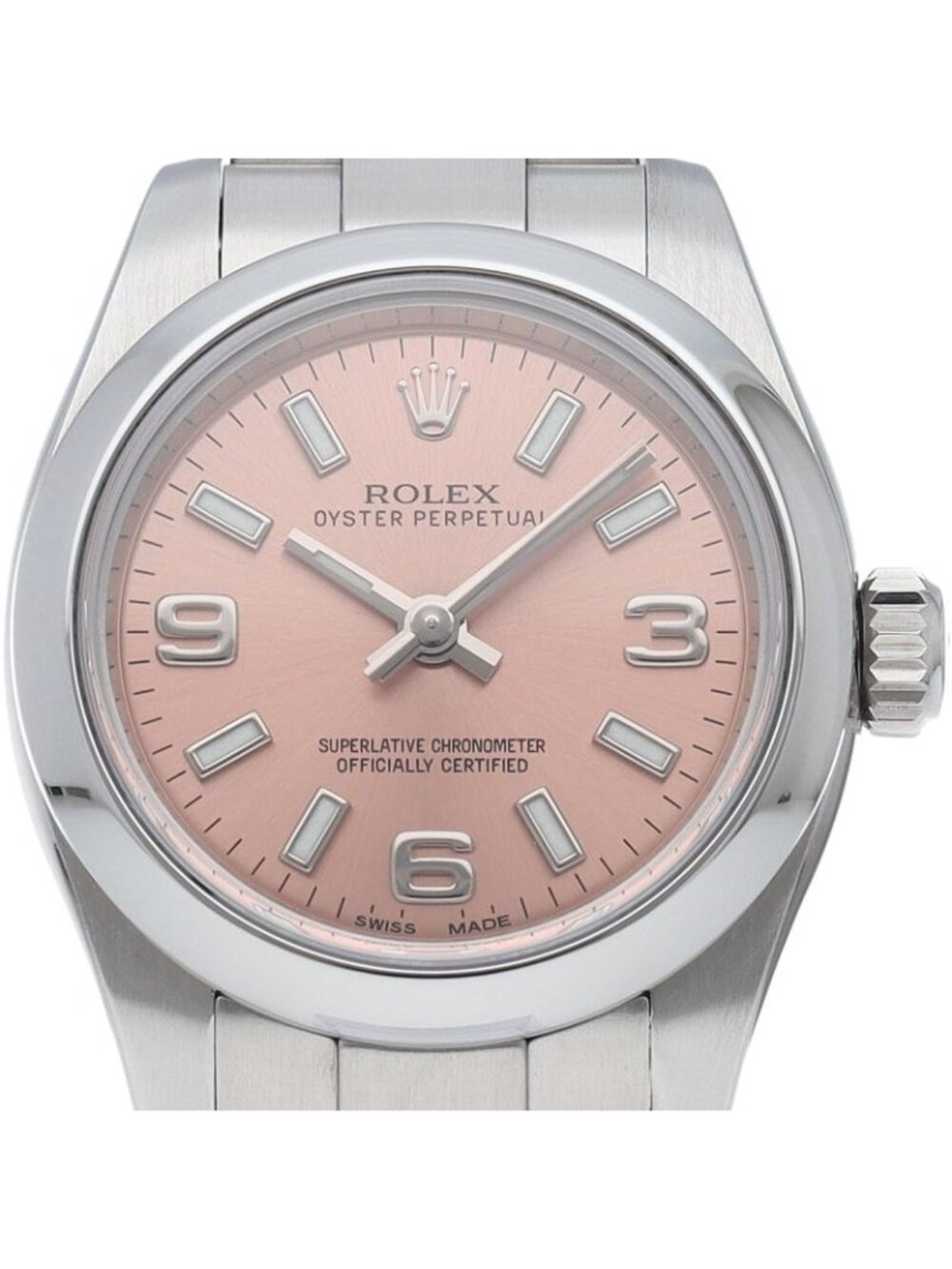 Rolex Oyster Perpetual 26 Watch SS Pink Polished